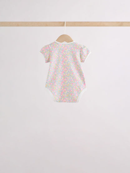 Dsiney Kidz - Pink/Yellow Short Sleeve Baby Bodysuits 5 Pack image 4