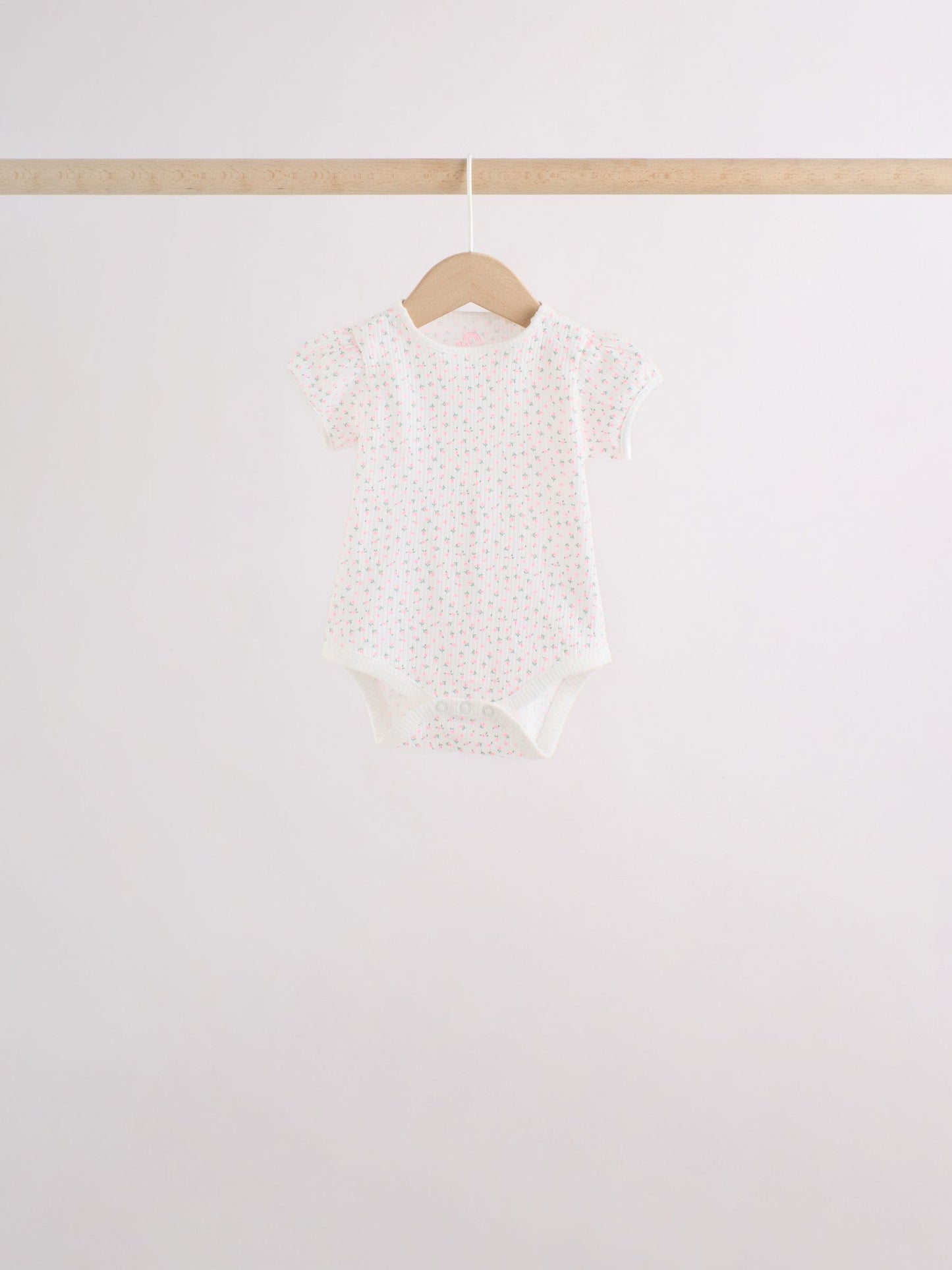 Pink/Yellow Short Sleeve Baby Bodysuits 5 Pack image 7