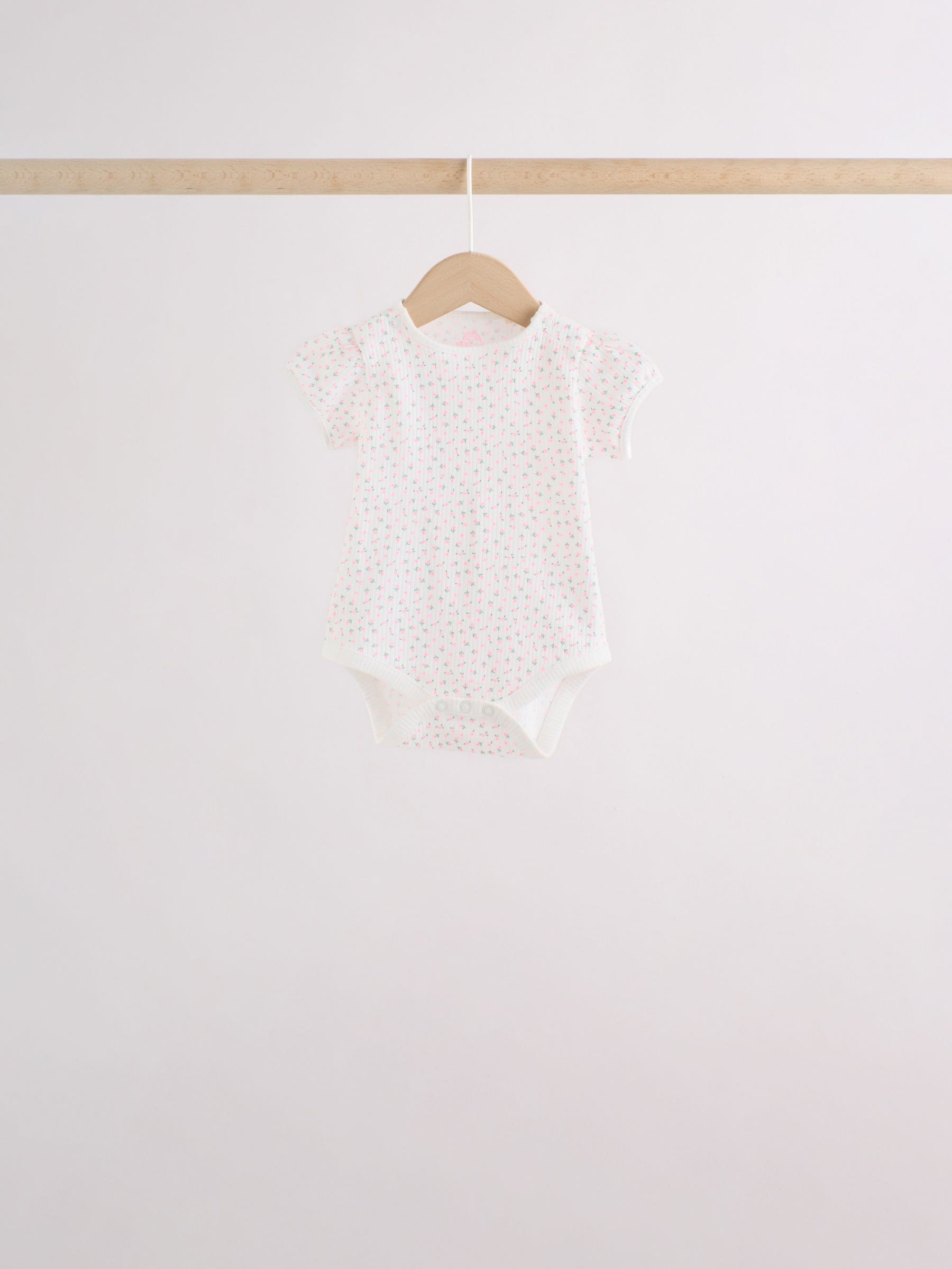 Pink/Yellow Short Sleeve Baby Bodysuits 5 Pack image 7