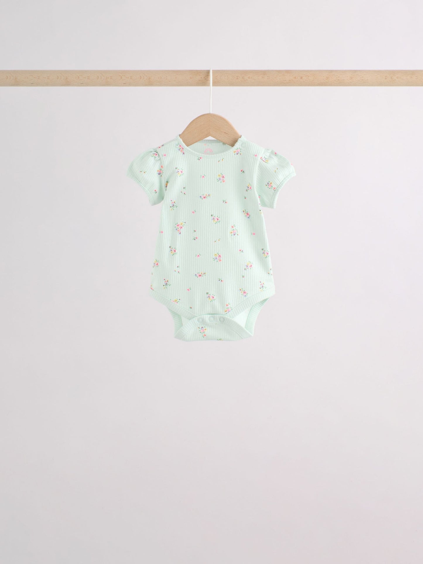 Pink/Yellow Short Sleeve Baby Bodysuits 5 Pack image 8