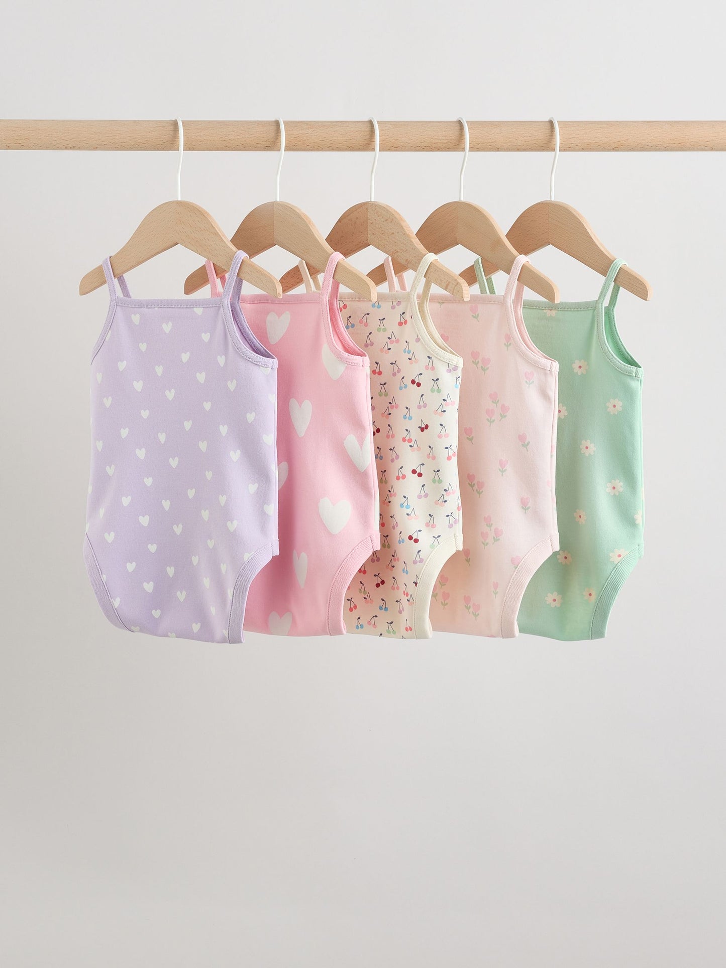 Pink Vest Baby Bodysuits 5 Pack image 2