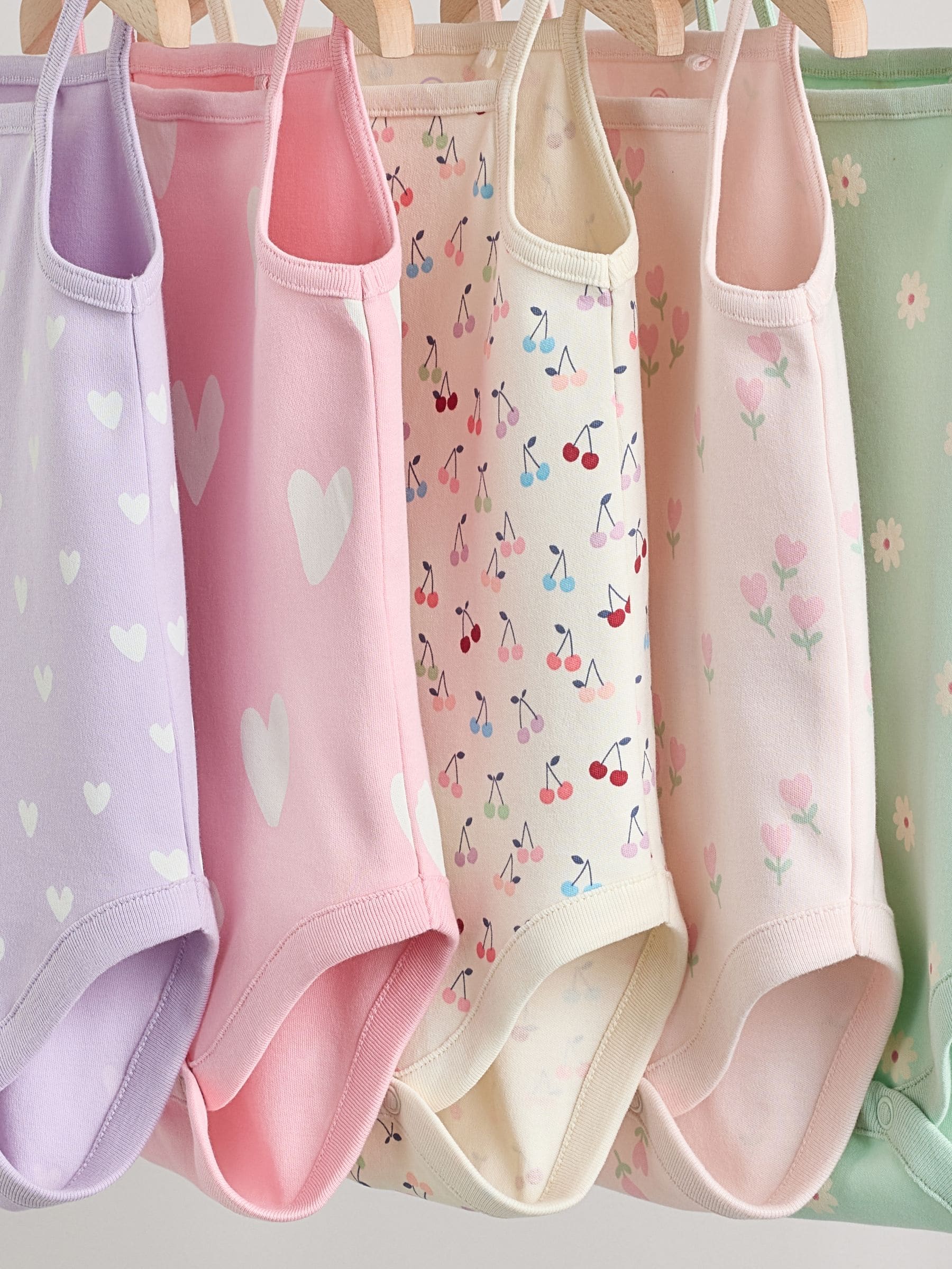 Pink Vest Baby Bodysuits 5 Pack image 3