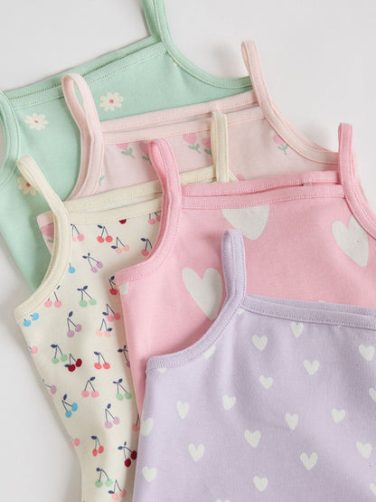 Pink Vest Baby Bodysuits 5 Pack image 4
