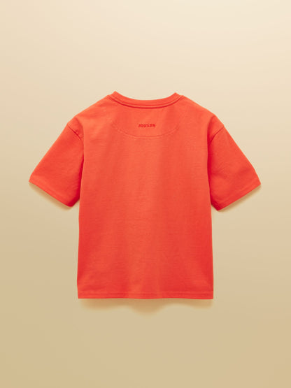 Joules Boys' Archie Orange Screenprint T-Shirt image 3