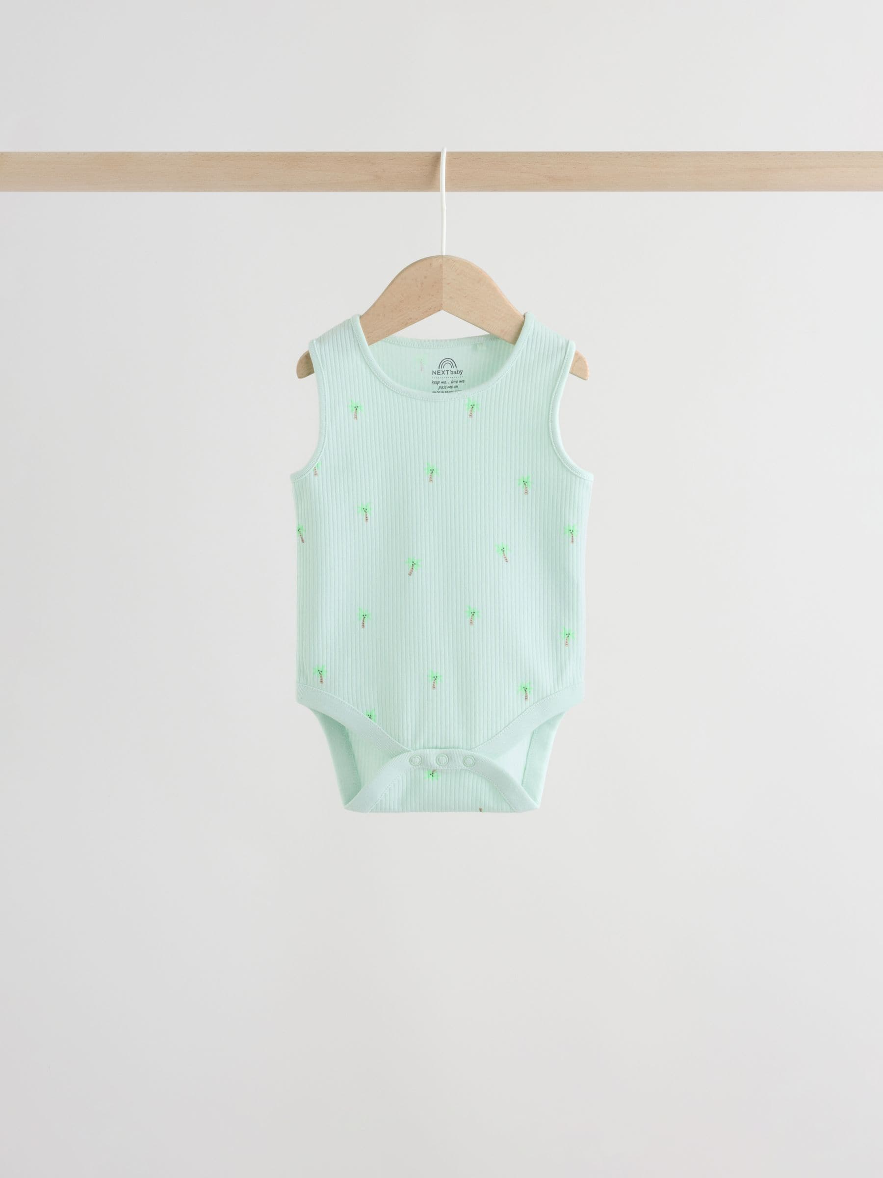 Green/Blue Vest Baby Bodysuits 5 Pack image 3