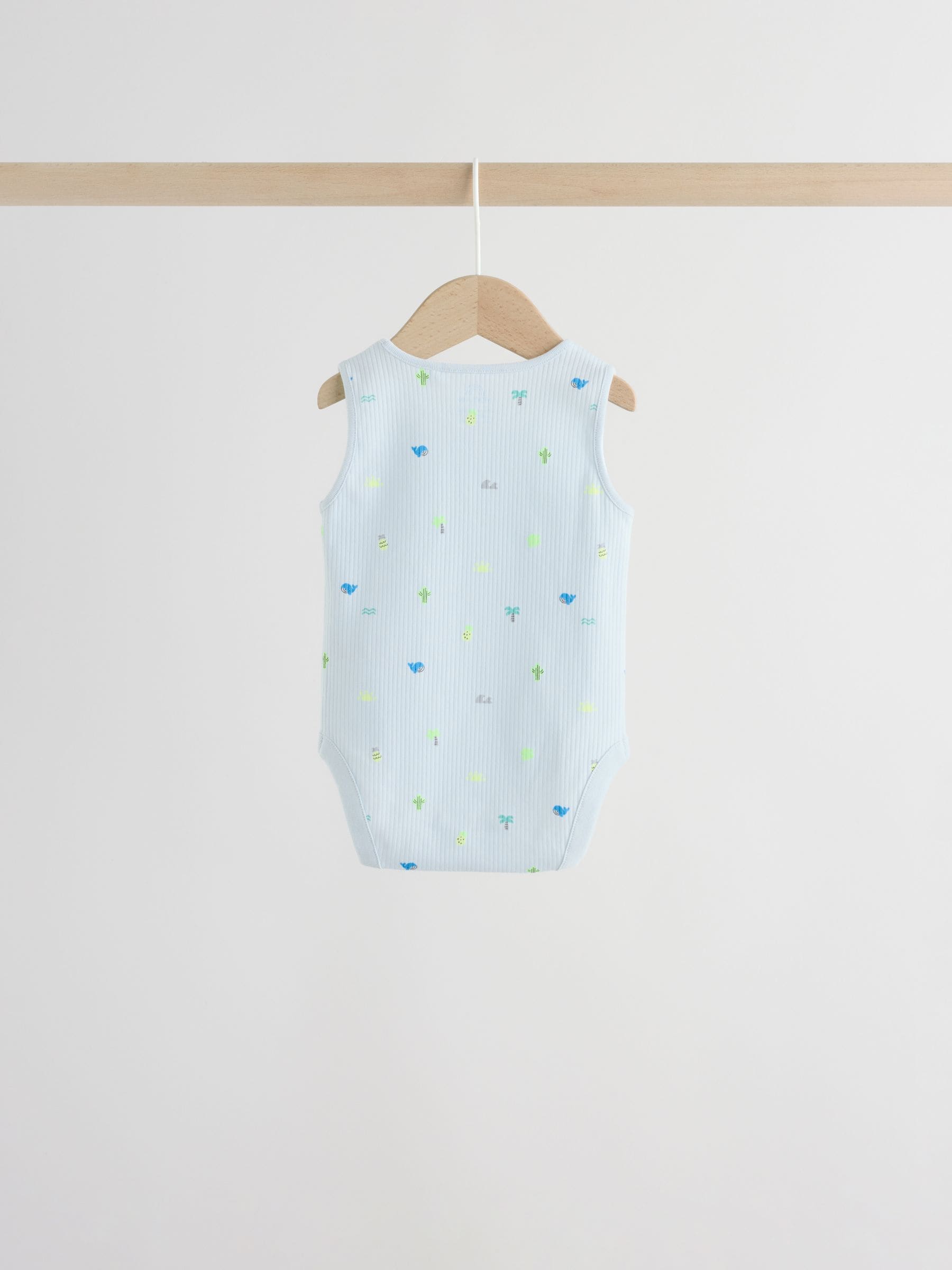 Green/Blue Vest Baby Bodysuits 5 Pack image 5