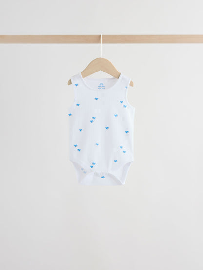 Green/Blue Vest Baby Bodysuits 5 Pack image 6