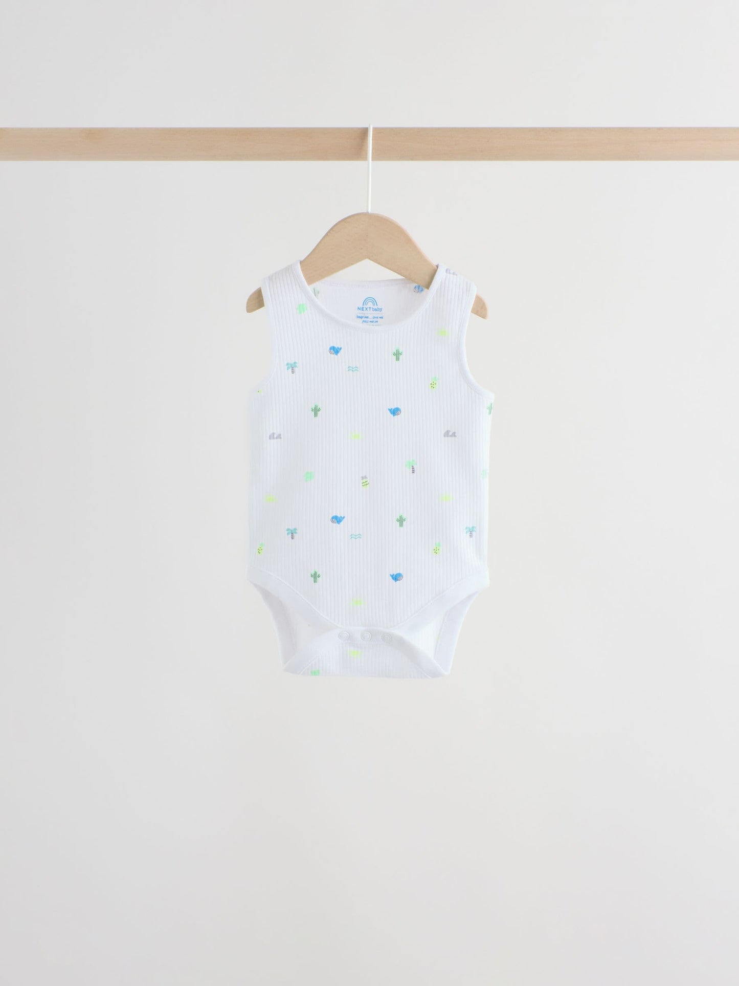Green/Blue Vest Baby Bodysuits 5 Pack image 7