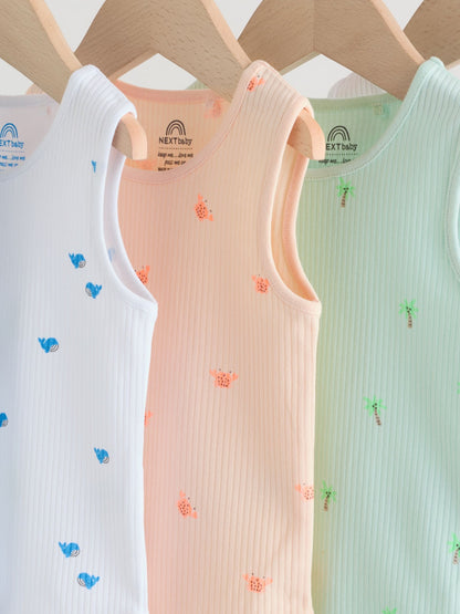 Green/Blue Vest Baby Bodysuits 5 Pack image 9
