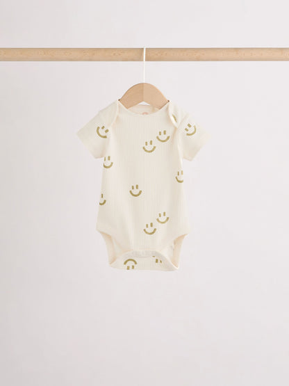 Multi Short Sleeve Baby Bodysuits 5 Pack image 2