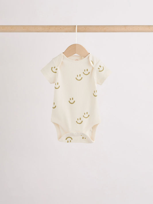 Multi Short Sleeve Baby Bodysuits 5 Pack image 2