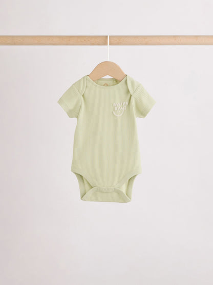 Multi Short Sleeve Baby Bodysuits 5 Pack image 3