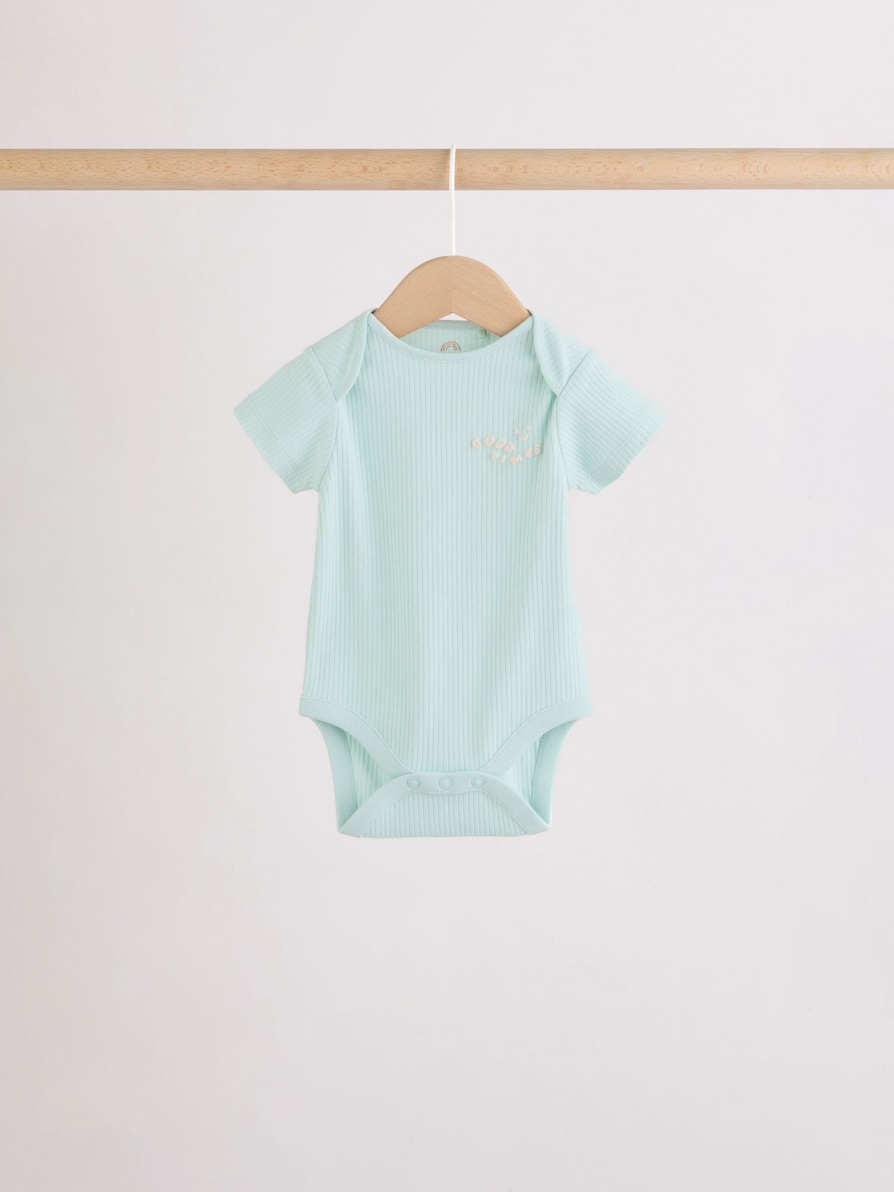 Multi Short Sleeve Baby Bodysuits 5 Pack image 5
