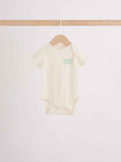 Multi Short Sleeve Baby Bodysuits 5 Pack image 6
