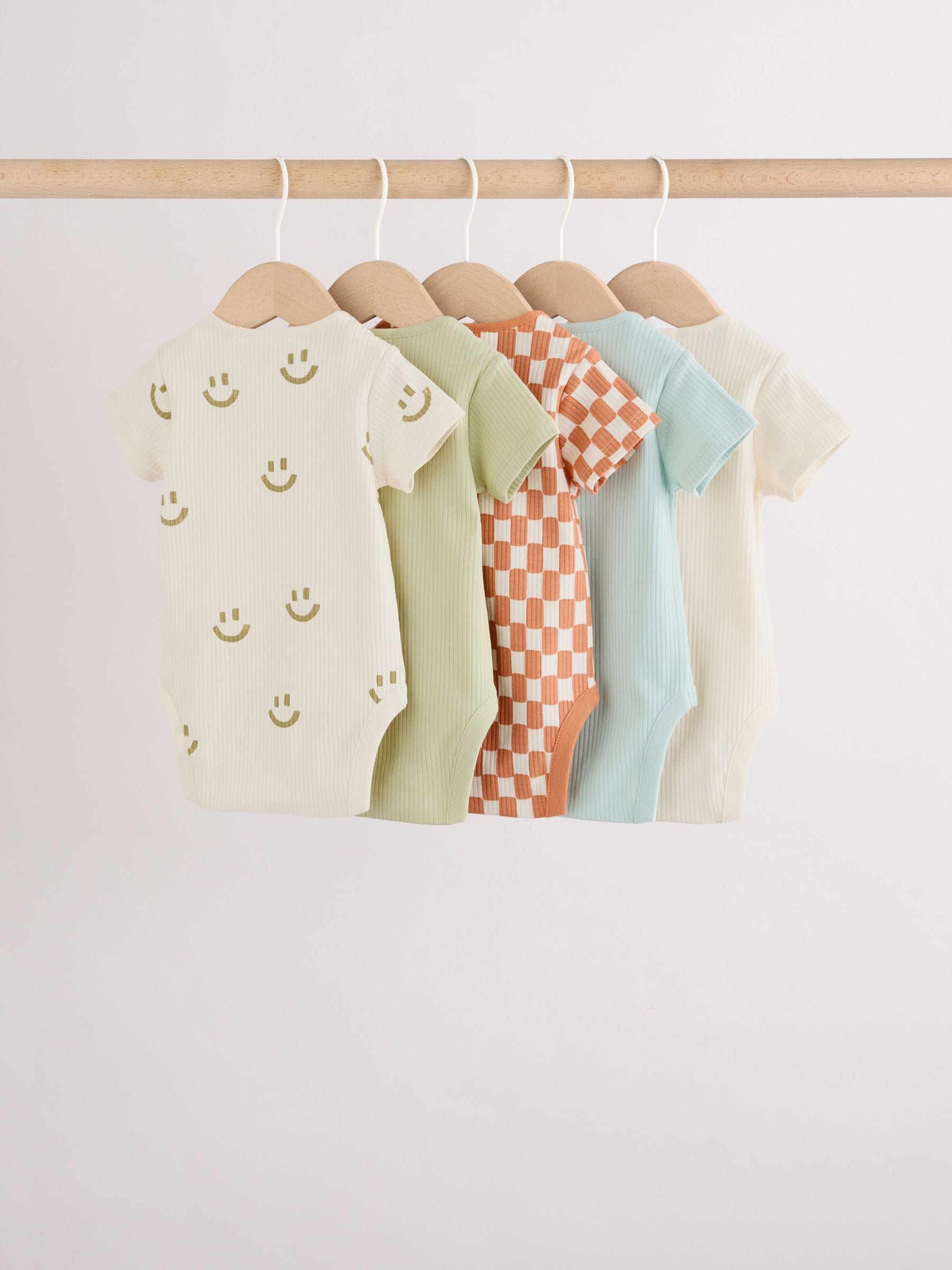 Multi Short Sleeve Baby Bodysuits 5 Pack image 7