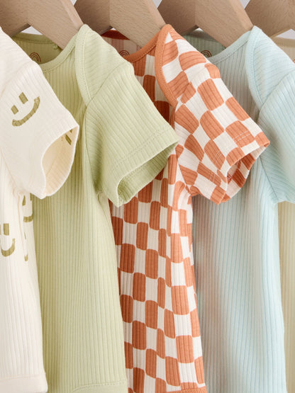 Multi Short Sleeve Baby Bodysuits 5 Pack image 9