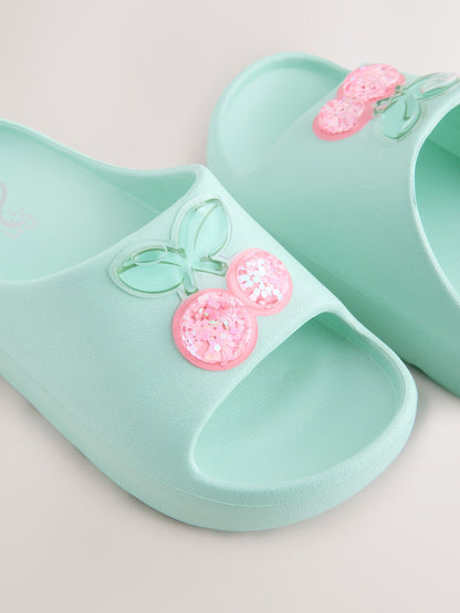 Turquoise Blue Glitter Cherry Sliders image 6