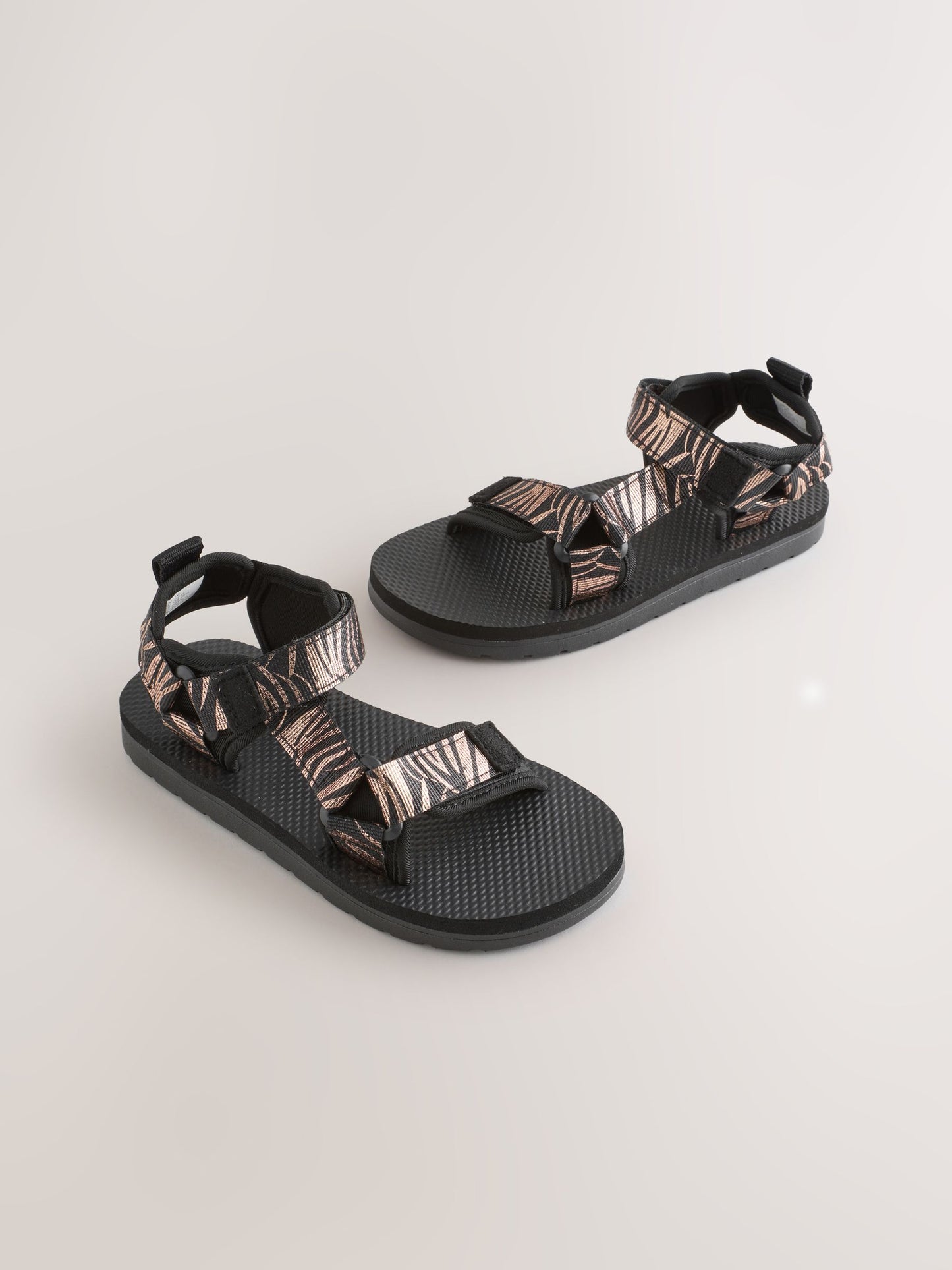 Black Zebra Print Trekker Sandals image 1