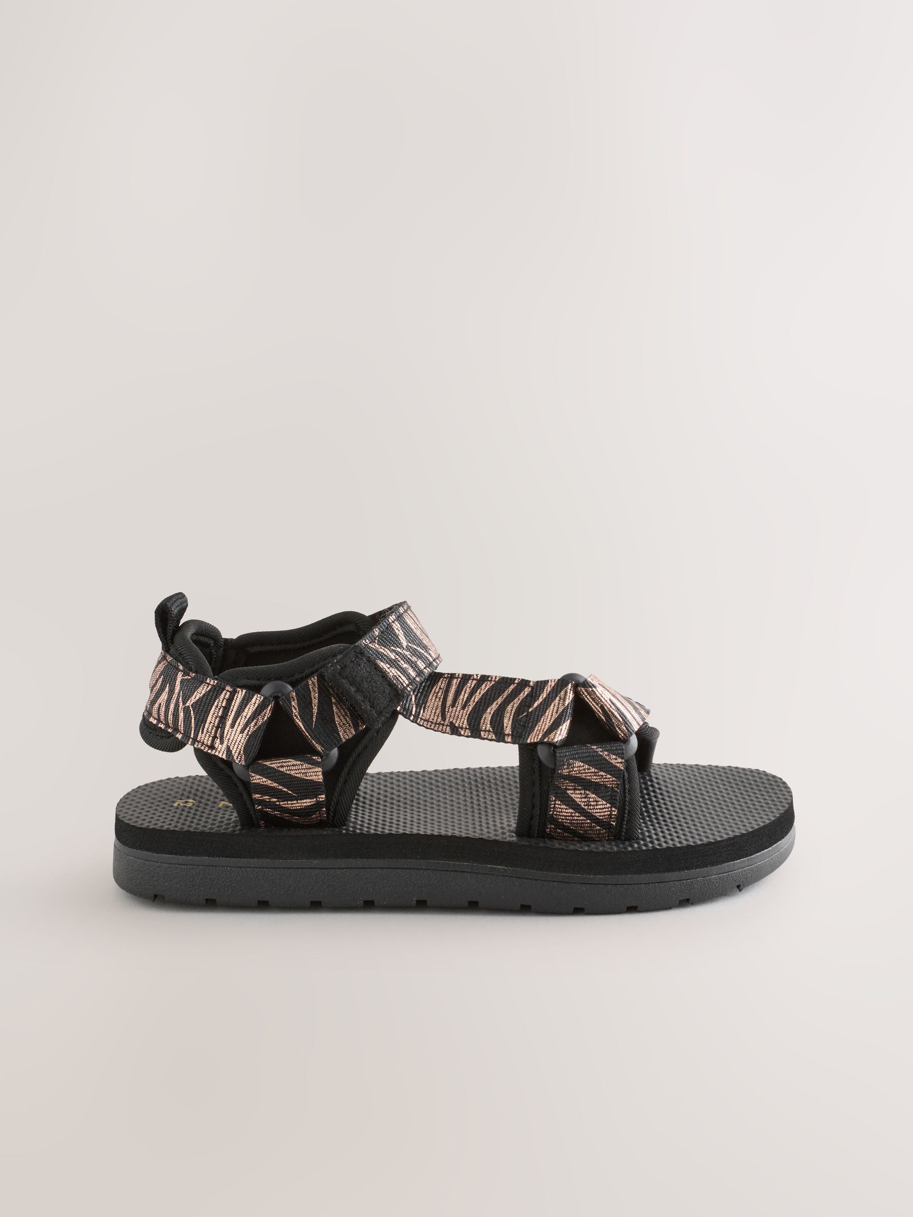 Black Zebra Print Trekker Sandals image 2