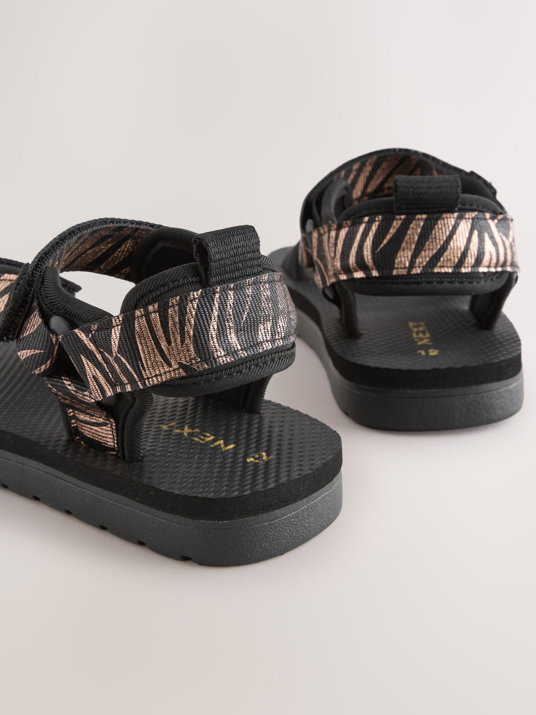 Black Zebra Print Trekker Sandals image 3