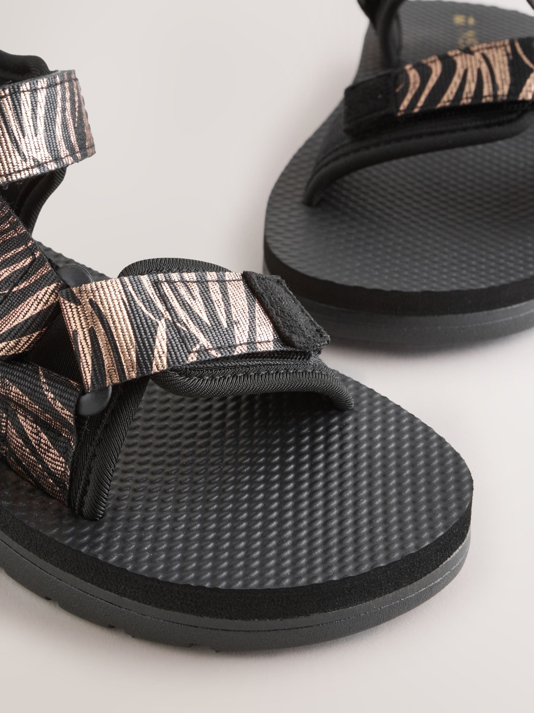 Black Zebra Print Trekker Sandals image 4