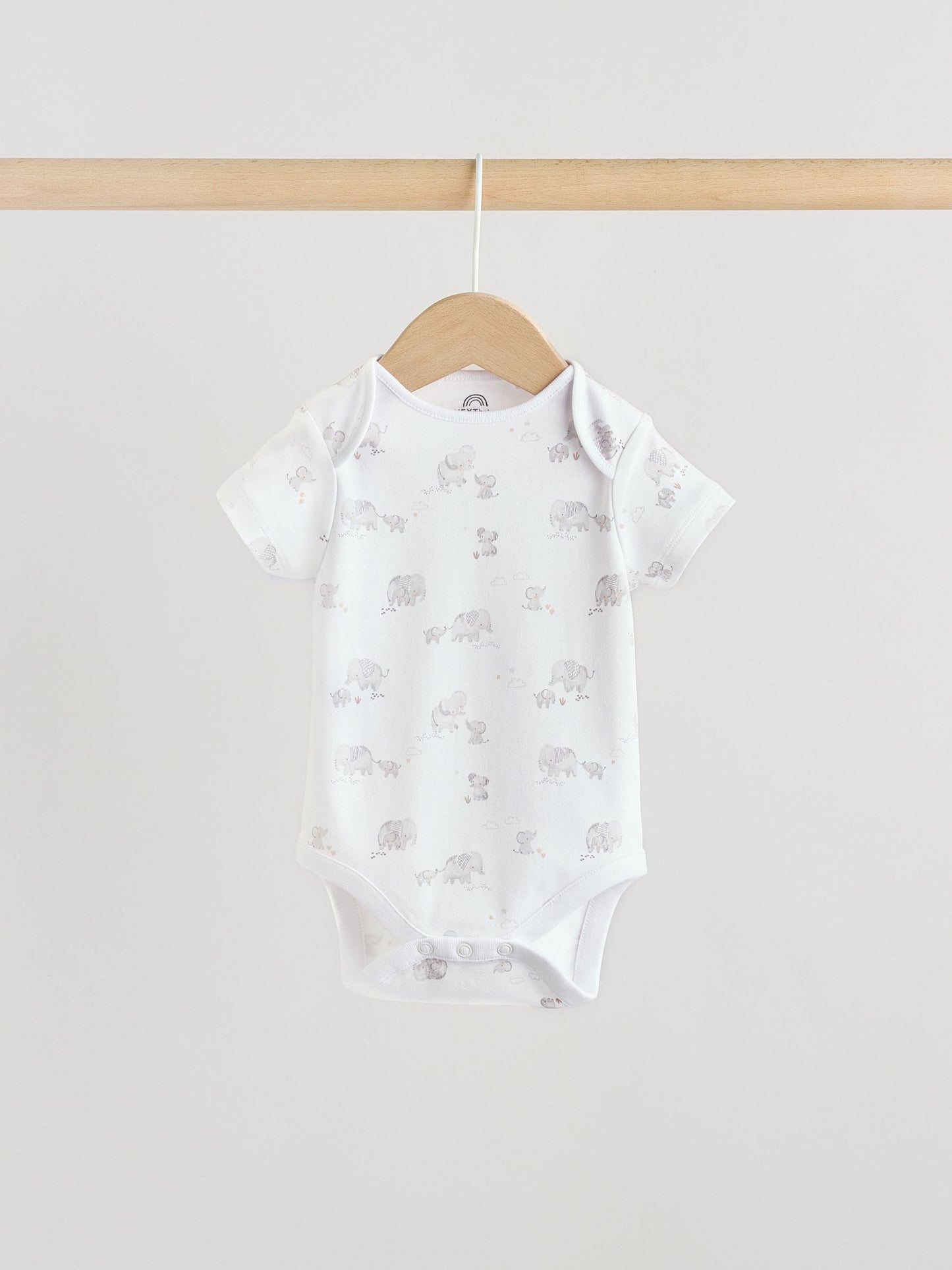 Grey Elephant Short Sleeve Baby Bodysuits 5 Pack image 3
