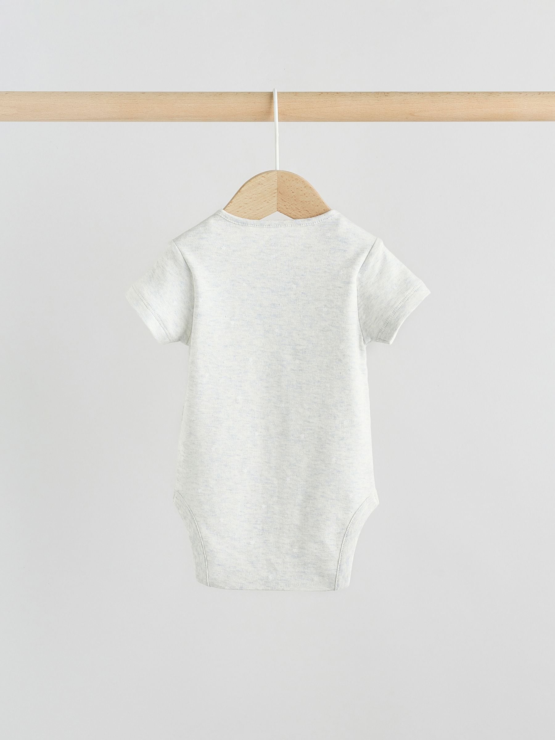 Grey Elephant Short Sleeve Baby Bodysuits 5 Pack image 5
