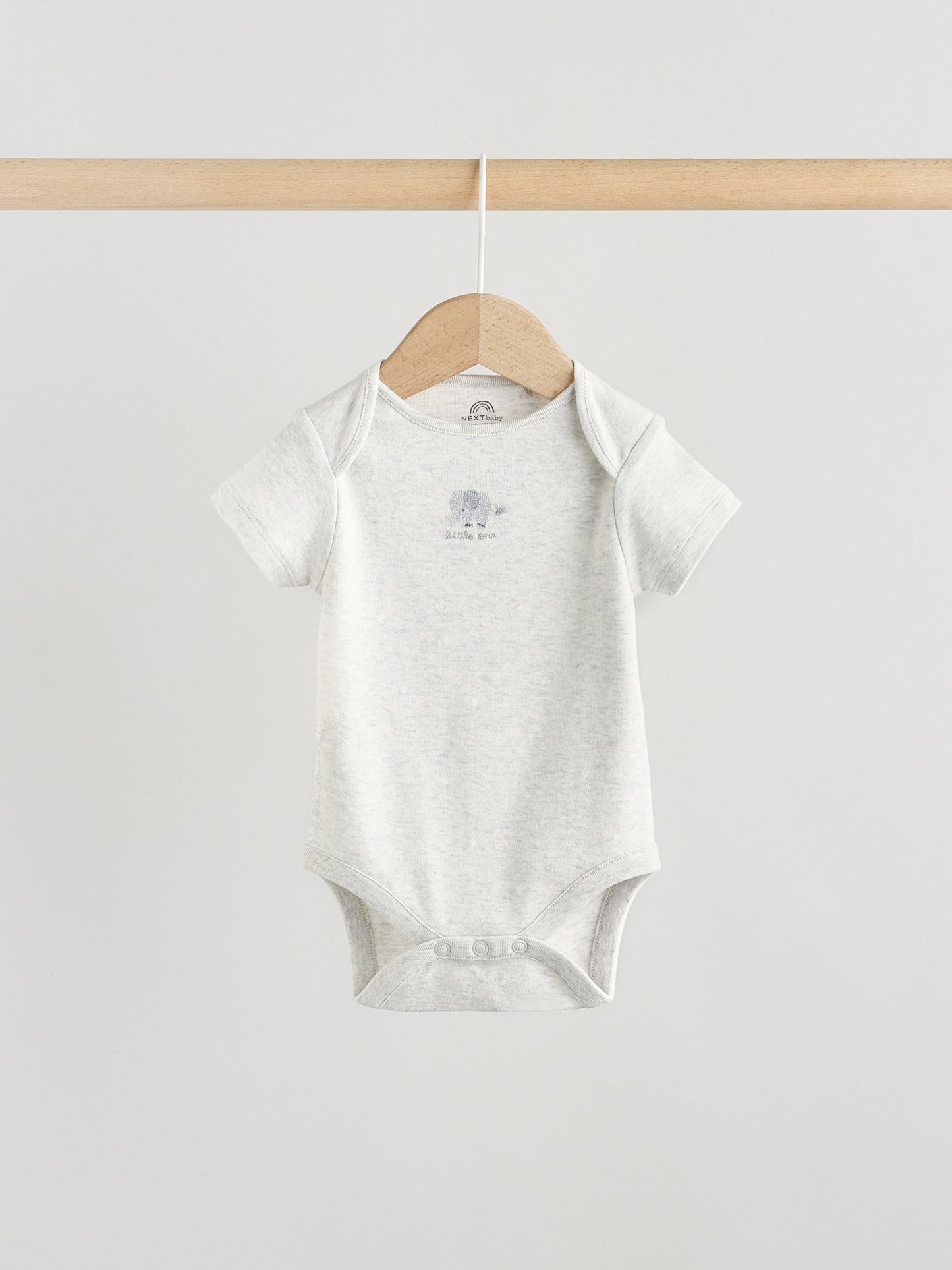 Grey Elephant Short Sleeve Baby Bodysuits 5 Pack image 6