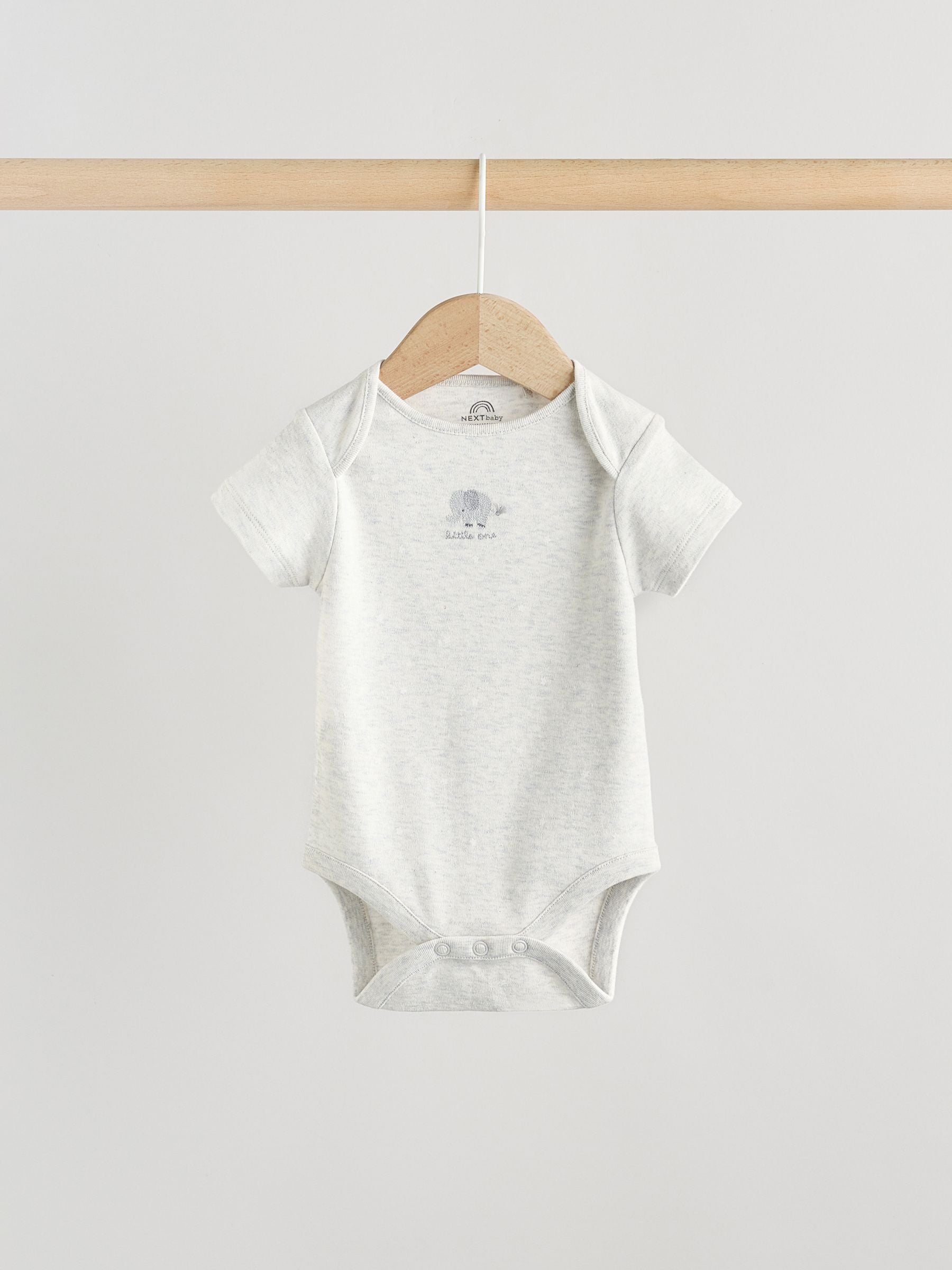 Grey Elephant Short Sleeve Baby Bodysuits 5 Pack image 6