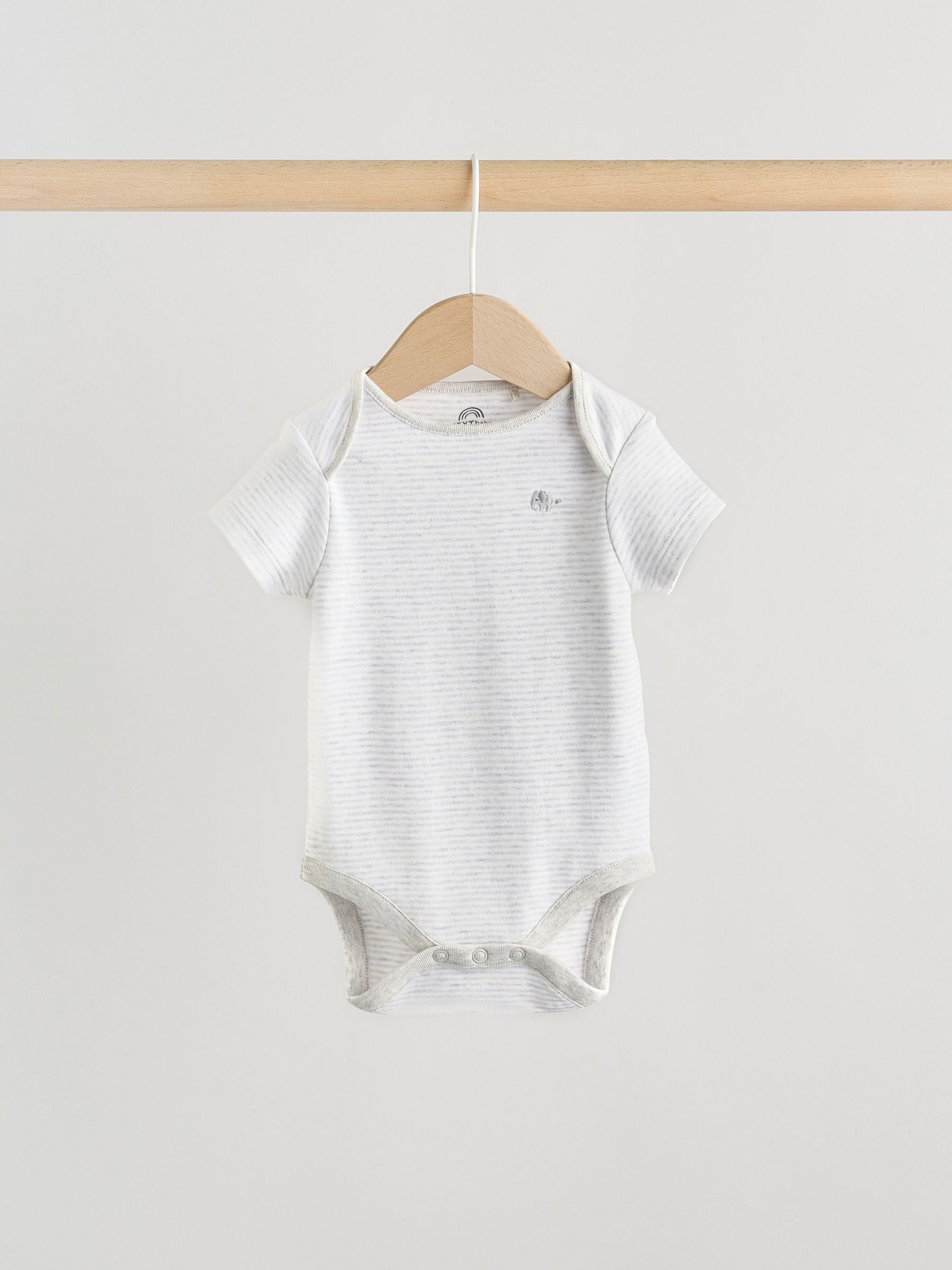 Grey Elephant Short Sleeve Baby Bodysuits 5 Pack image 7