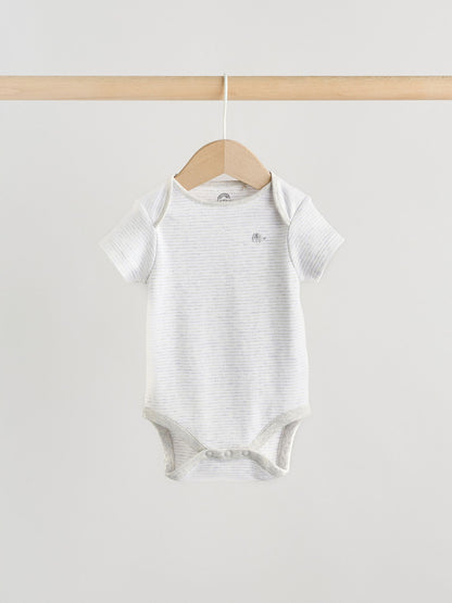 Grey Elephant Short Sleeve Baby Bodysuits 5 Pack image 7