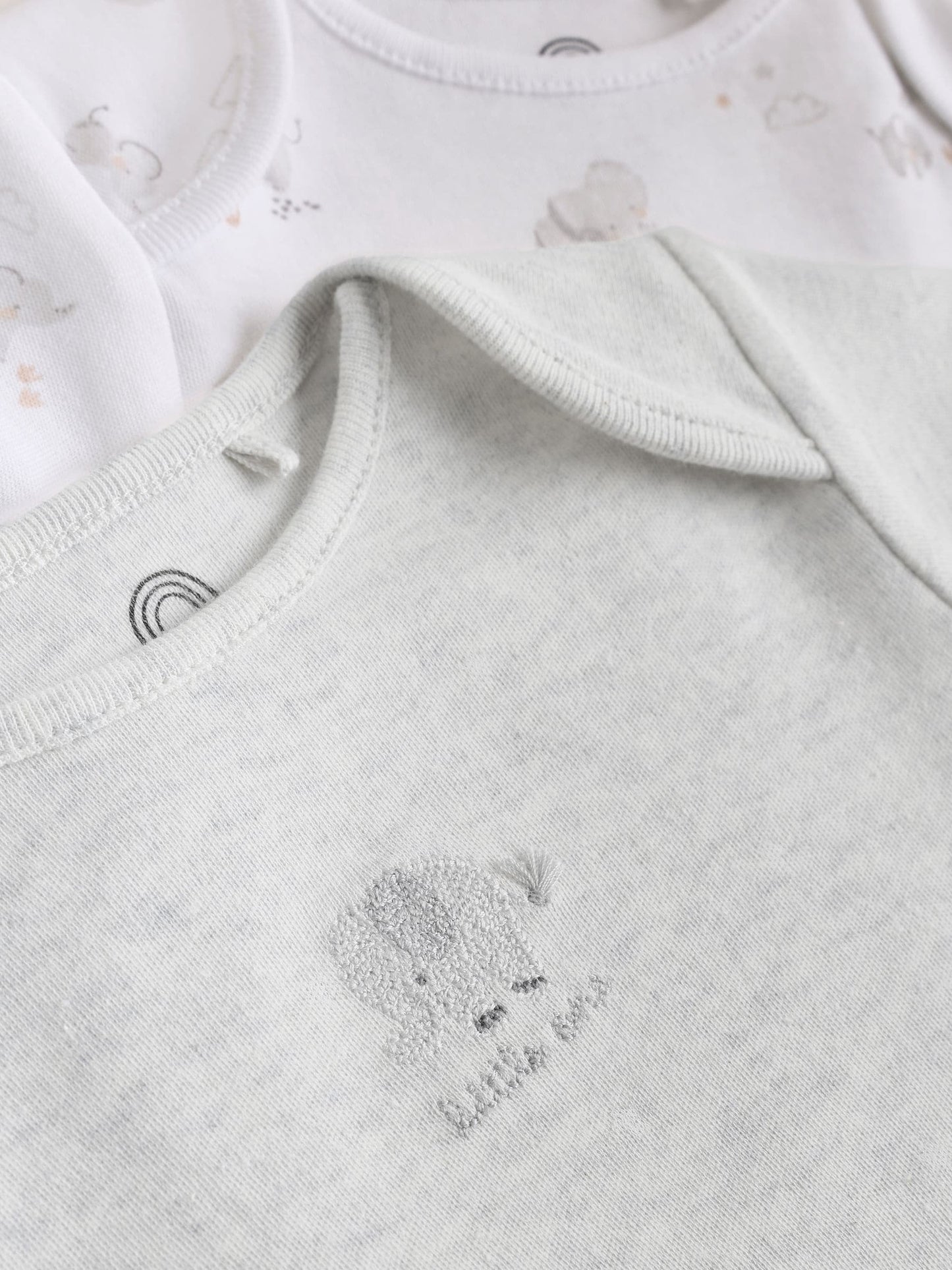 Grey Elephant Short Sleeve Baby Bodysuits 5 Pack image 9