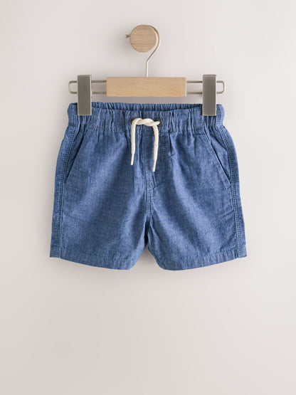 Dsiney Kidz - Navy/Stone/Chambray Blue Pull On Shorts 3 Pack (3mths-7yrs) image 2