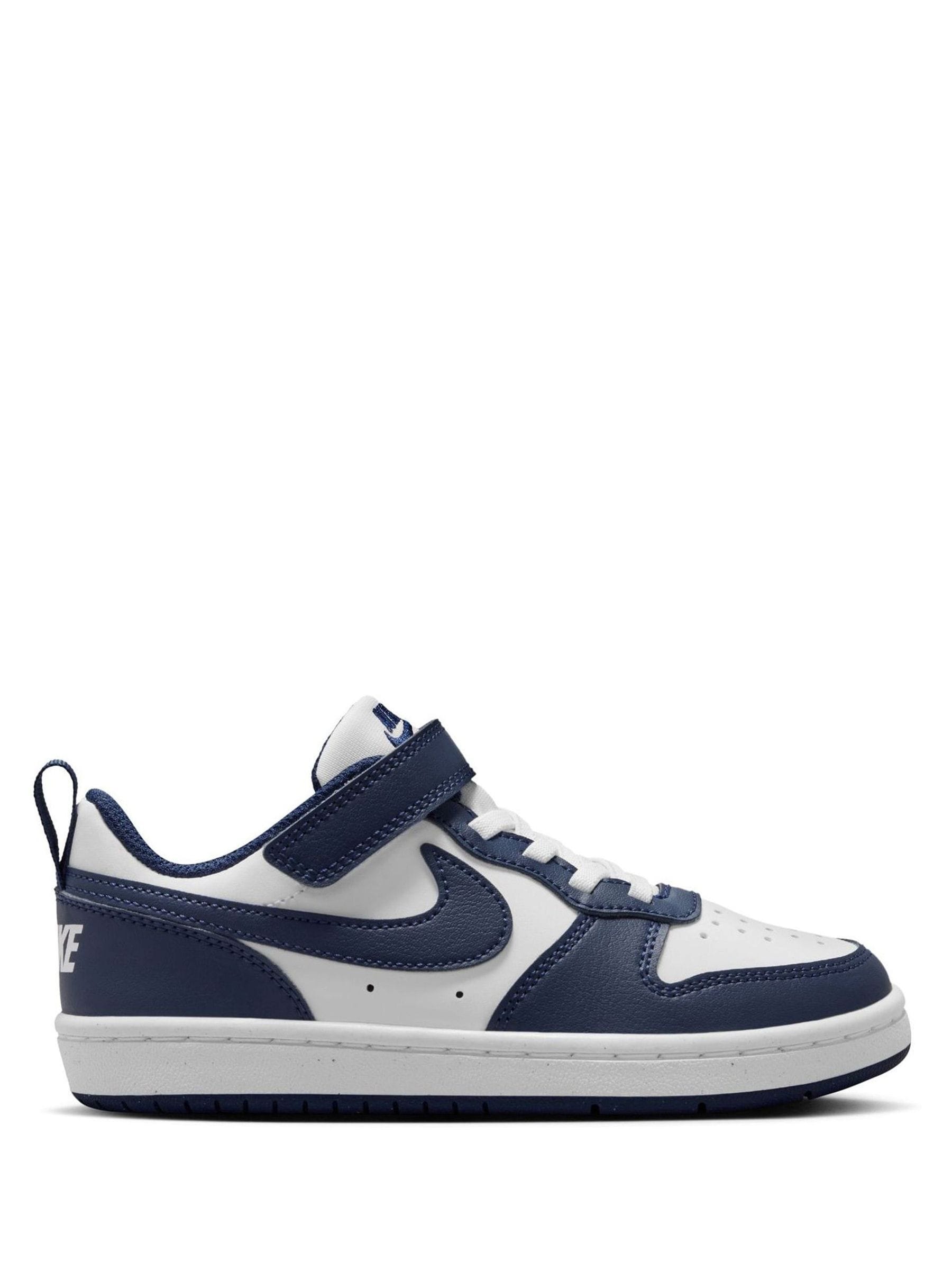 Nike Navy Blue/White Junior Court Borough Low Recraft Trainers image 1