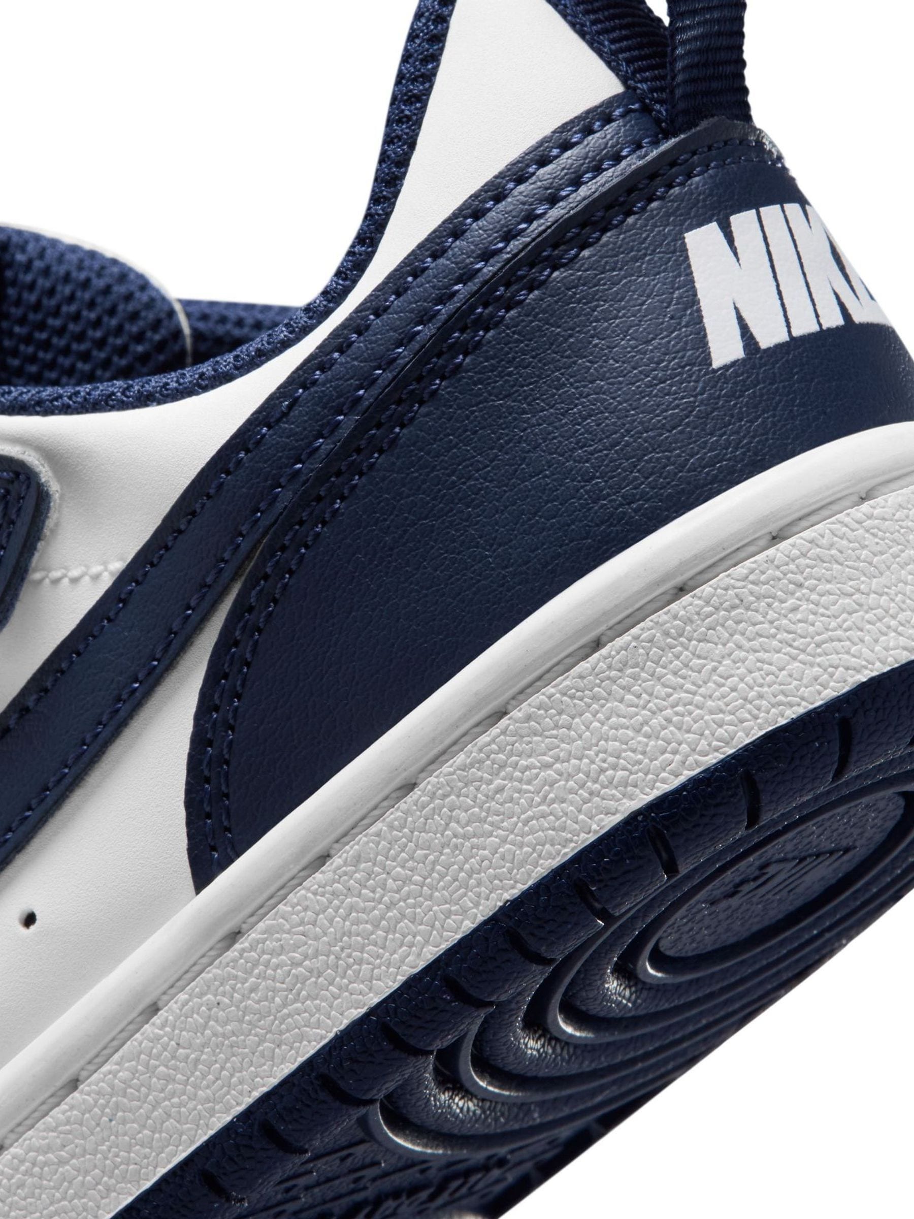 Nike Navy Blue/White Junior Court Borough Low Recraft Trainers image 10
