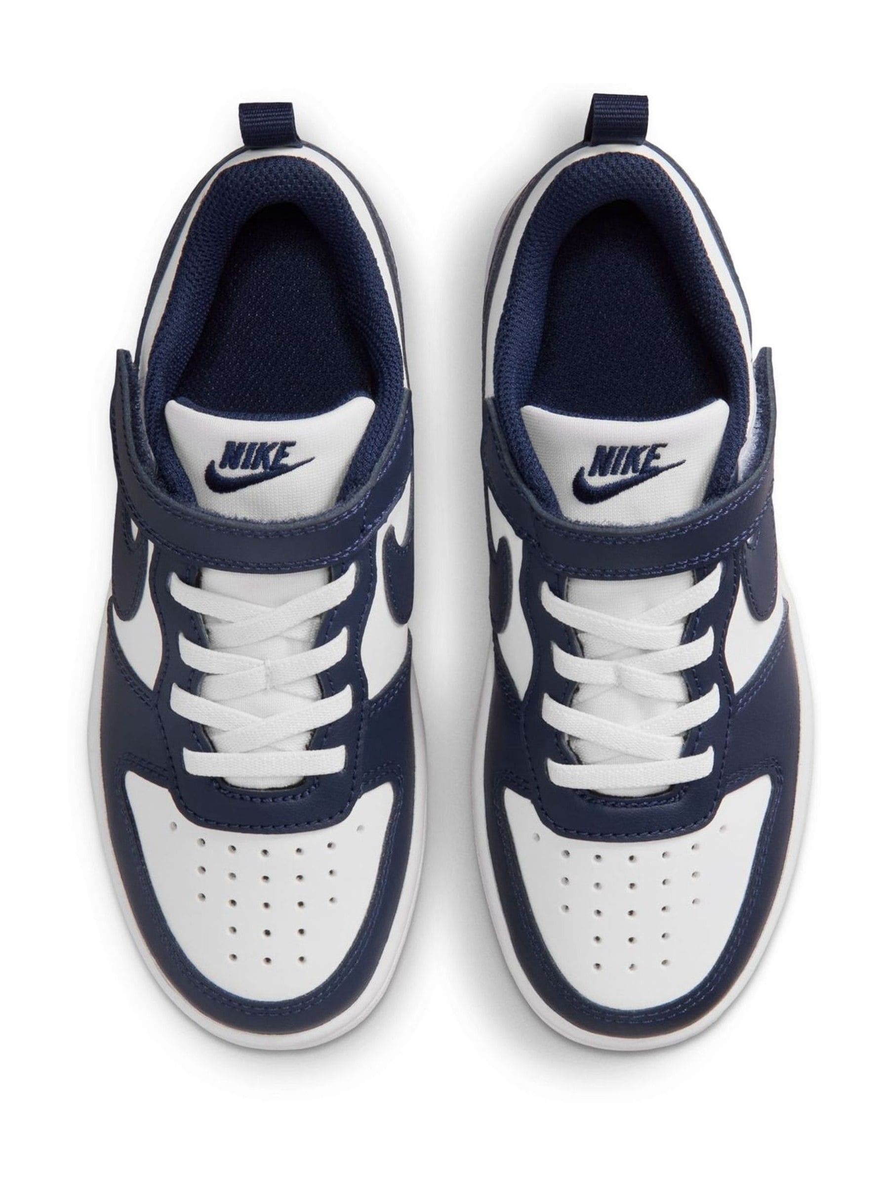 Nike Navy Blue/White Junior Court Borough Low Recraft Trainers image 7