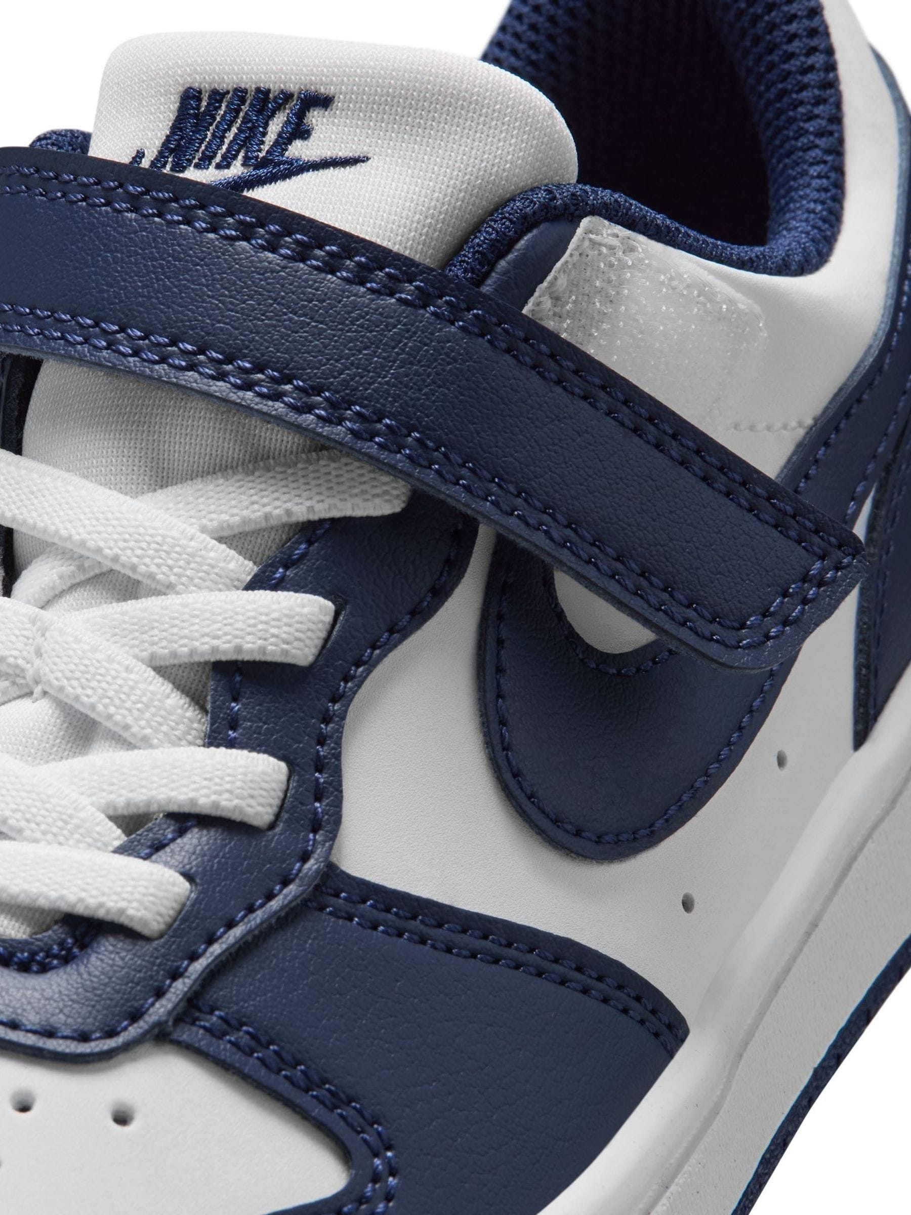 Nike Navy Blue/White Junior Court Borough Low Recraft Trainers image 9