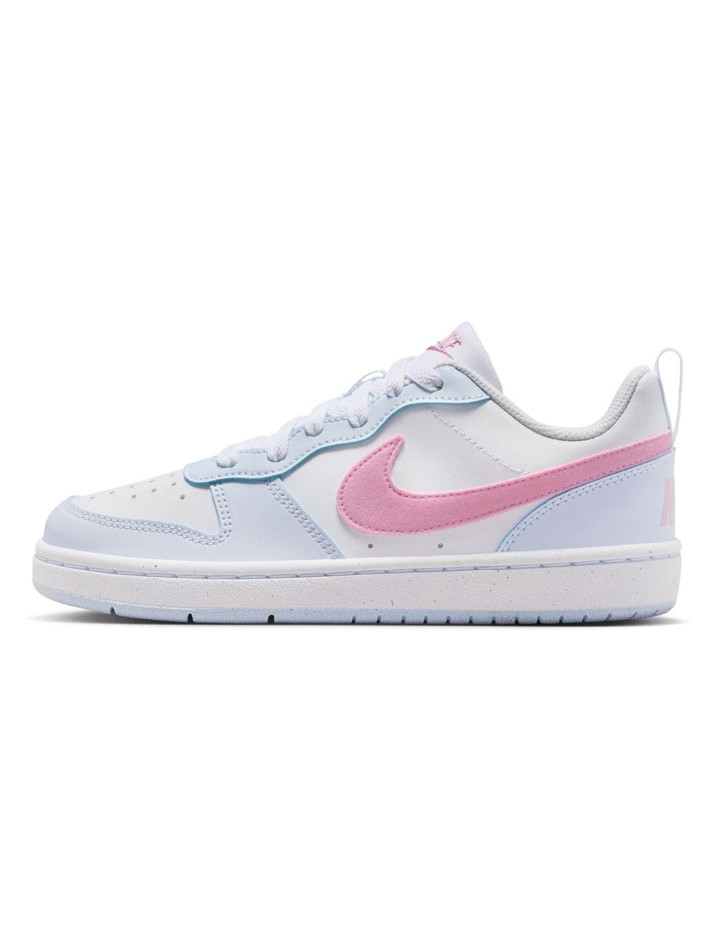 Nike White/Pink Grey Youth Court Borough Low Recraft Trainers image 2