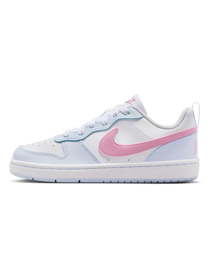 Nike White/Pink Grey Youth Court Borough Low Recraft Trainers image 2