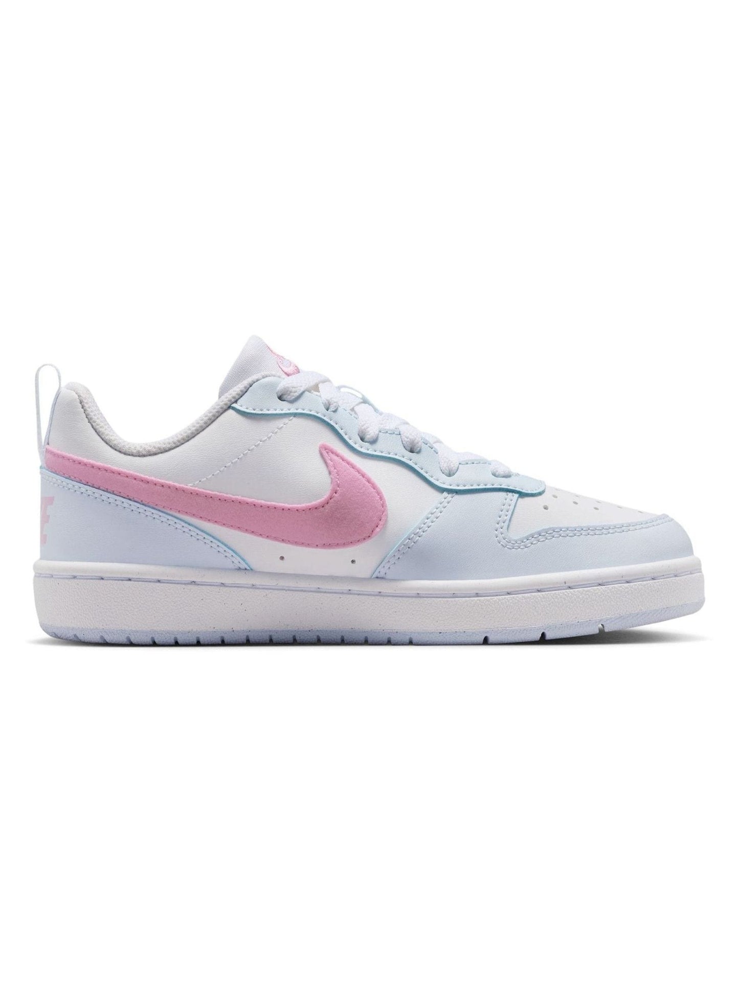 Nike White/Pink Grey Youth Court Borough Low Recraft Trainers image 3