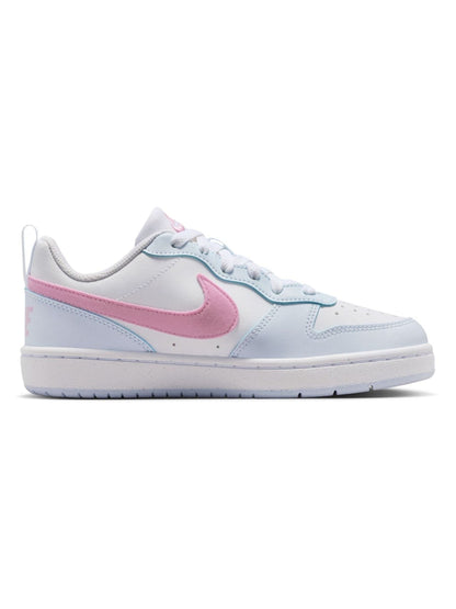 Nike White/Pink Grey Youth Court Borough Low Recraft Trainers image 3