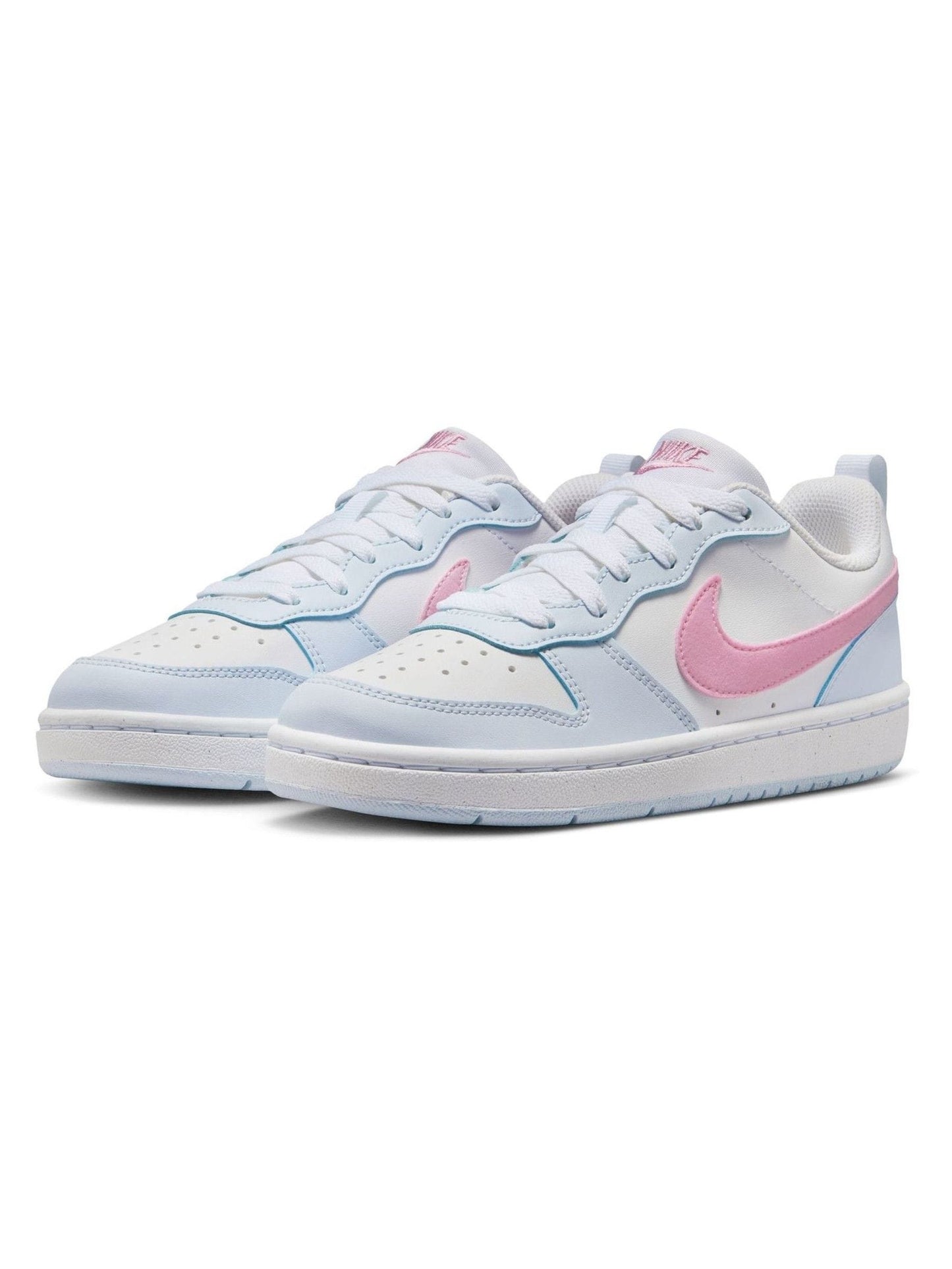Nike White/Pink Grey Youth Court Borough Low Recraft Trainers image 5