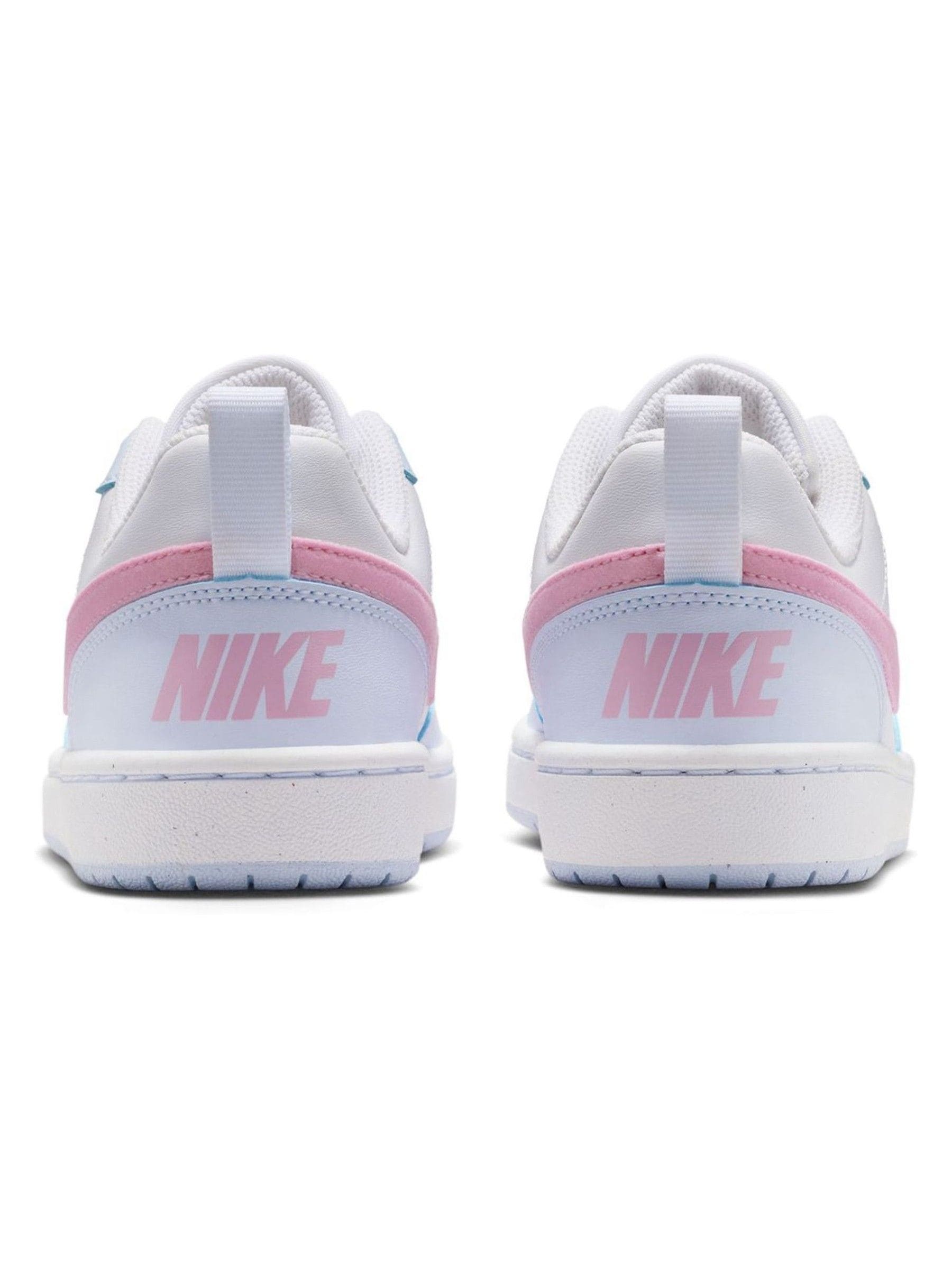 Nike White/Pink Grey Youth Court Borough Low Recraft Trainers image 6