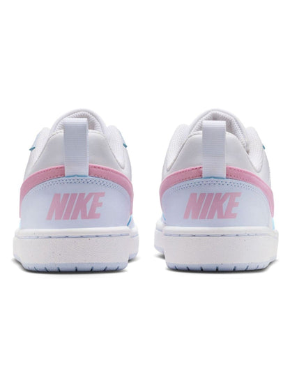 Nike White/Pink Grey Youth Court Borough Low Recraft Trainers image 6