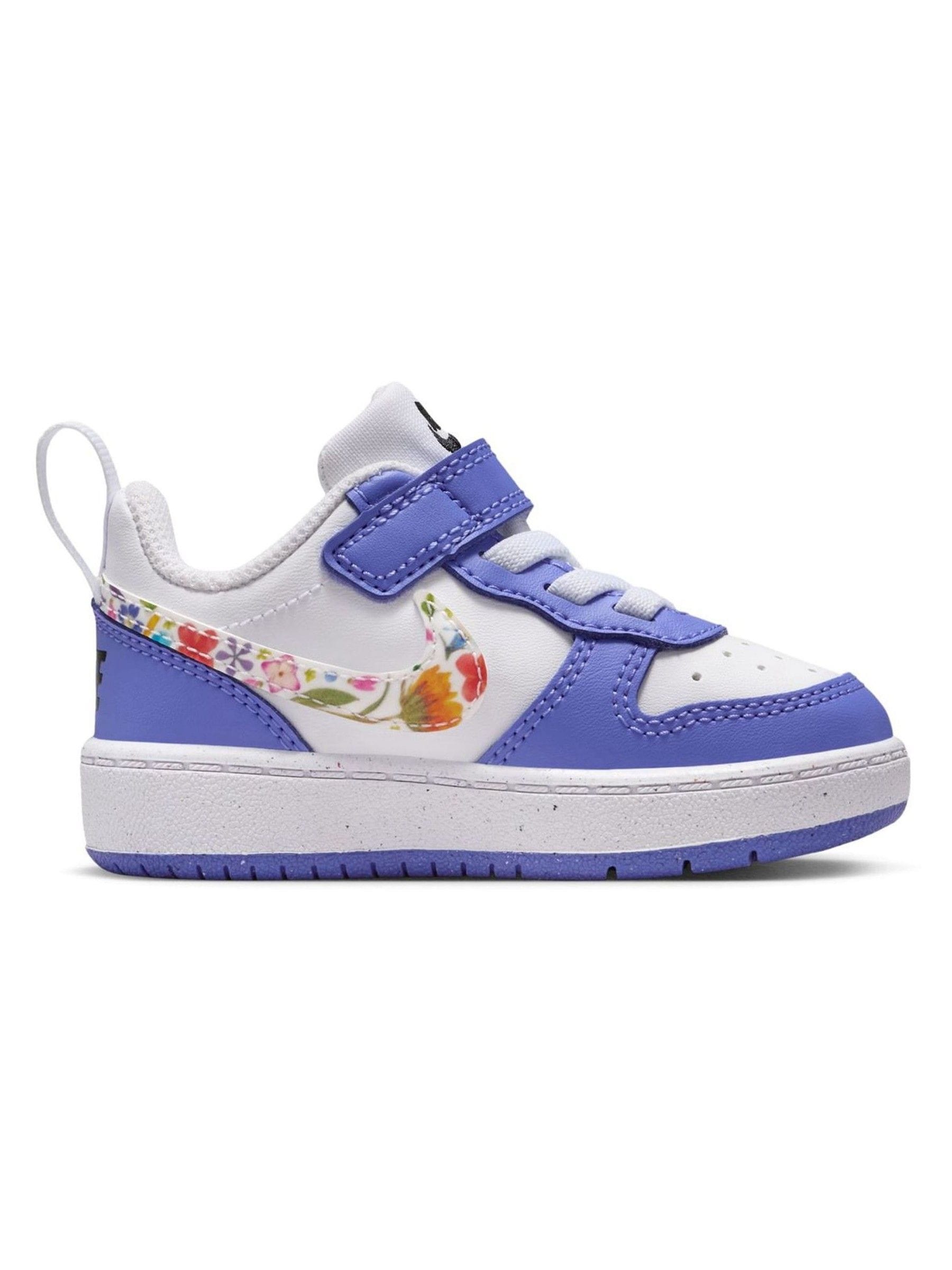 Nike Purple/White Floral Print Infant Court Borough Low Recraft Trainers image 3