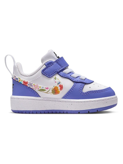 Nike Purple/White Floral Print Infant Court Borough Low Recraft Trainers image 3