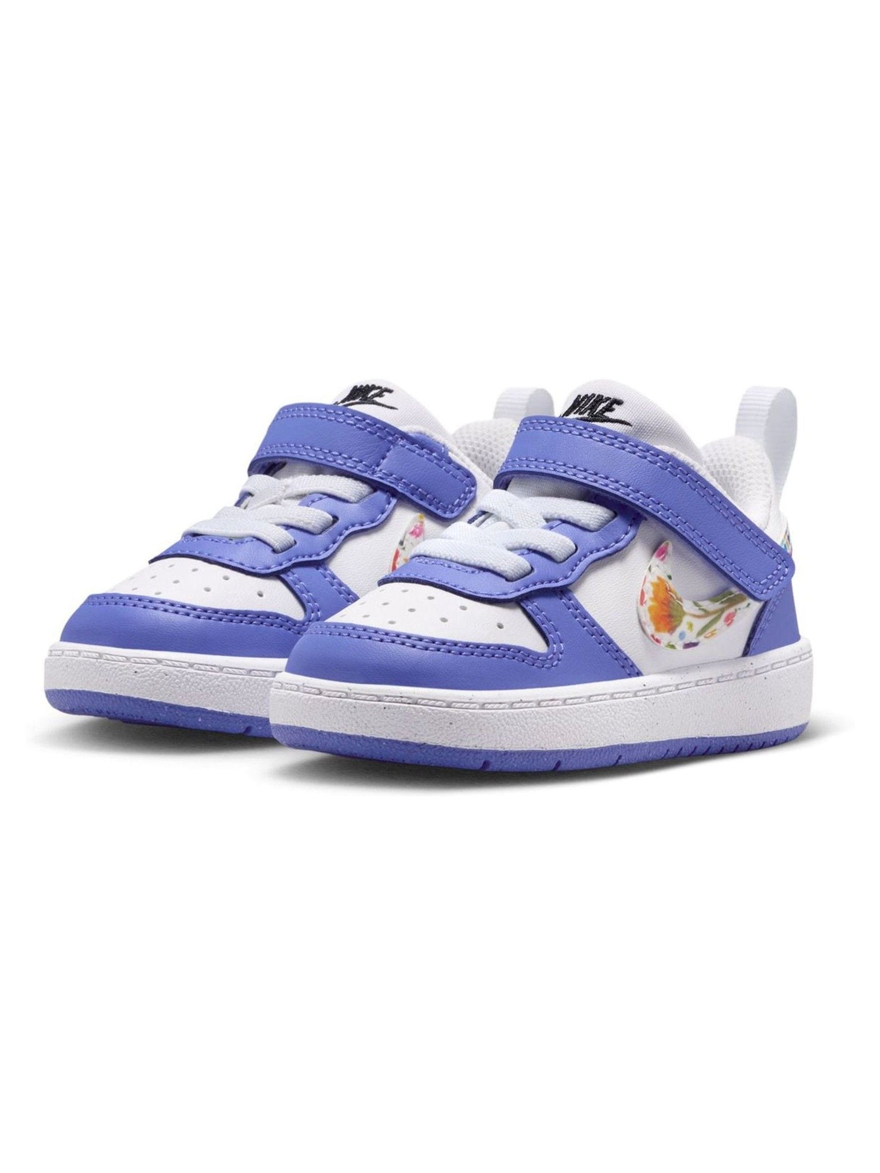 Nike Purple/White Floral Print Infant Court Borough Low Recraft Trainers image 5