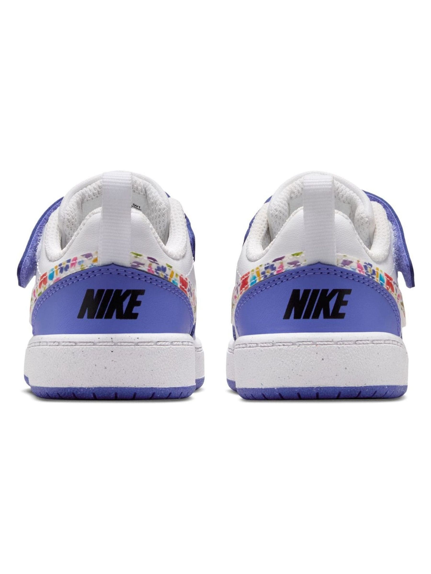 Nike Purple/White Floral Print Infant Court Borough Low Recraft Trainers image 6