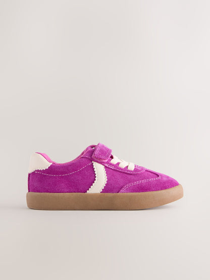 Purple Standard Fit (F) Touch Fastening Elastic Lace Trainers image 3