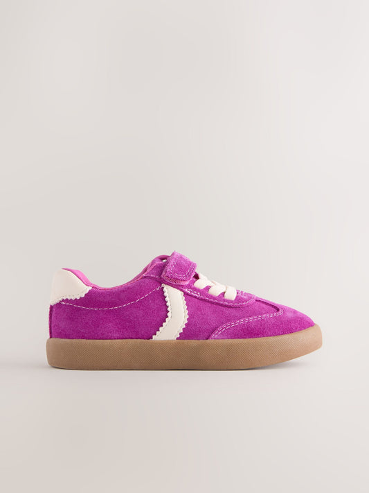 Purple Standard Fit (F) Touch Fastening Elastic Lace Trainers image 2
